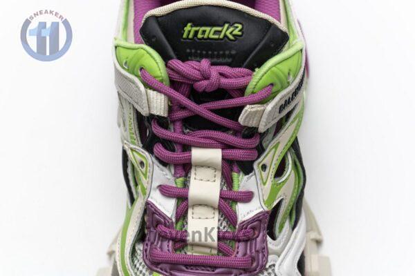 568615 W2GN3 9199 Blenciaga Track 2 Sneaker White Green Pink - Image 8