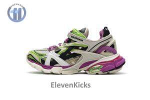 568615 W2GN3 9199 Blenciaga Track 2 Sneaker White Green Pink