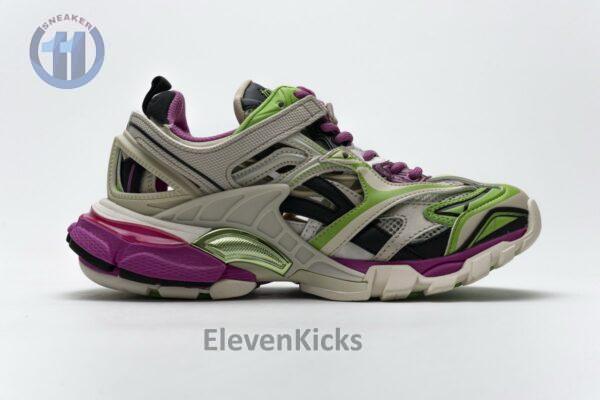 568615 W2GN3 9199 Blenciaga Track 2 Sneaker White Green Pink - Image 10