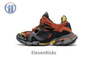 568614 W2GN8 2008 Blenciaga Track 2 Sneaker Black Orange