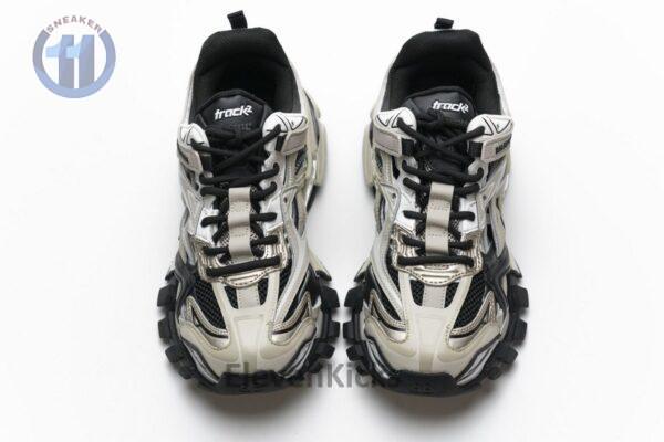 570391 W2GN9 2009 Blenciaga Track 2 Sneaker Champagne Black - Image 4