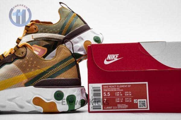 Nike React Element 87 Orange Peel CJ6897-113 - Image 3