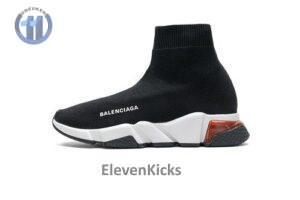 Balenciaga Speed Clear Sole Sneaker Black White Red