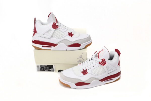 Nike SB x Air Jordan 4 White Red - Image 5