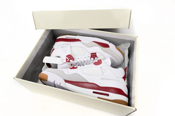 Nike SB x Air Jordan 4 White Red - Image 4