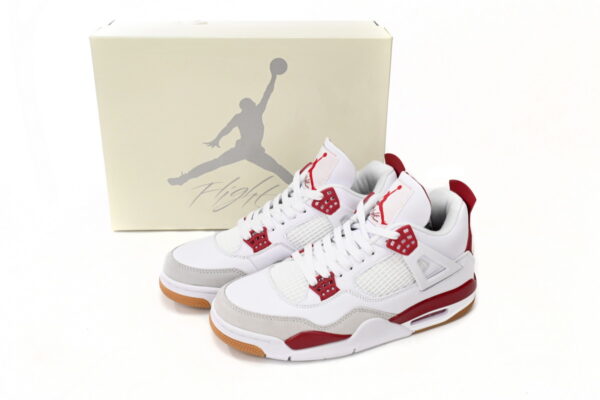 Nike SB x Air Jordan 4 White Red - Image 3